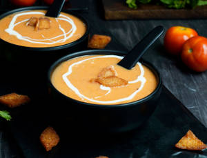 Cream of tomato soup                                                      