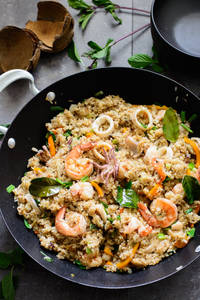 Mixed seafood fried rice