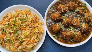 Paneer Fried Rice + Veg Manchurian