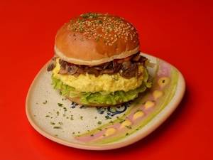 Mushroom & Scrambled Eggs Gourmet Burger