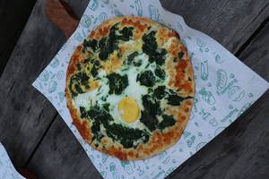 Florentine Baked Egg Spinach Pizza