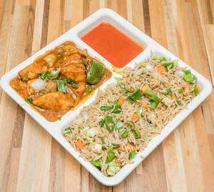 Chilli Paneer with Fried Rice