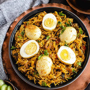 Egg Biryani (2 Eggs)[bbak]+Raita