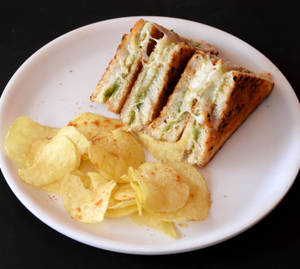 Cheese Chutney Grill Sandwich with Butter