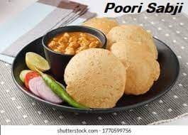 Poori With Aloo Sabji & Chana Plate