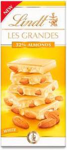 Lindt les grandes 32% almonds white 150g