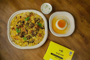 Mutton Biryani (regular) Free + Caramel Custard
