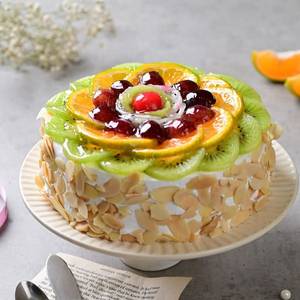 Fresh Fruit Custard Cake 1 Kg