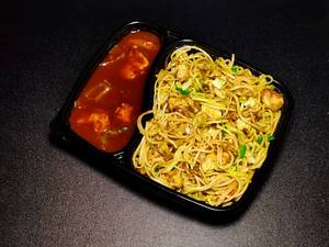 Chicken Noodles With Chicken Chilli Gravy