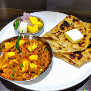 Paneer Bhurji With 2 Butter Roti