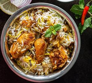 Chicken Biryani (B H) With Raita And Salan