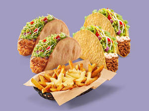 2 Crunchy Tacos + 2 Butter Chicken Chalupa + Cheesy Fries