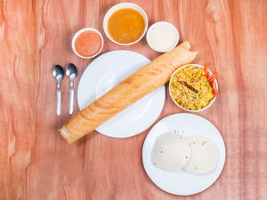 Onion Masala Dosa + Idli Sambar (3 Pcs)