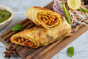 Chicken Tikka and Egg Kathi Roll