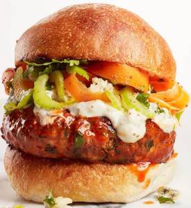 Exotic Veg Burger (Mouth Melting Premium Paneer) (Exotic Veggies,Broccoli,Mushroom,Bellpepper)