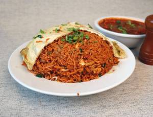 Chicken Triple Fried Rice With Gravy