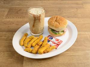 Chicken Burger+chicken Fries(9 Ps)+beverage
