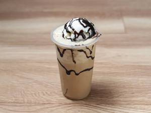 Cold coffee with ice cream