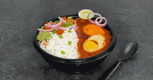 NH1 Dhaba Egg Curry [Steamed Rice] Bowl