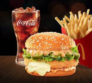 Burger + Fries + Coke (veg)