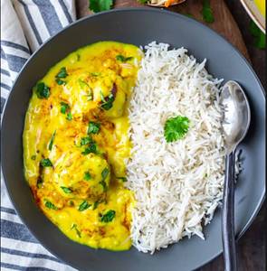 Kadhi Pakoda Rice Bowl
