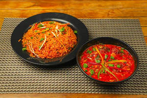 Veg triple rice with gravy