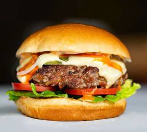 Hot and crispy chicken cheese burger