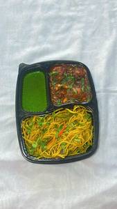 Manchurian + Noodles+ Green Sauce  