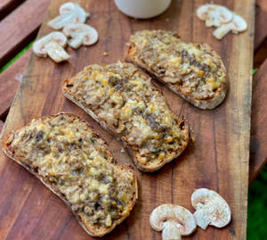Mushroom Garlic Open Toast