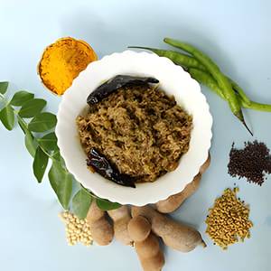 Green Tamarind Pickle / Chintakaya Thokku Without Garlic (250 Gms)