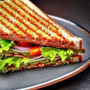 Bawarchi's vegetarian club sandwich