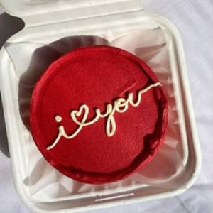 Red Velvet Love Theme Bento Box Cake
