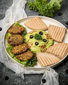 Hummus Pita Falafel Platter