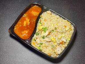Chicken Fried Rice With Chilli Chicken Gravy