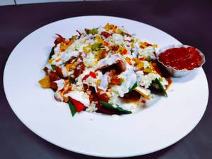 Nachos With Cheese Sauce And Beans Sauce