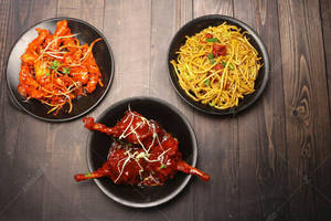 Chicken Singapore Noodles, Chicken Crispy & Chicken Lollipop Combo