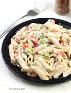 White sauce pasta veg