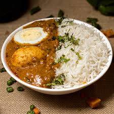 Plan Rice With Egg Curry Combo