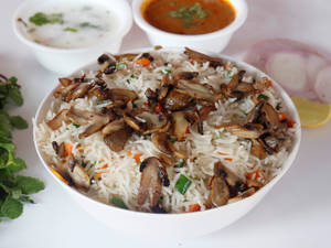 Mushroom Fried Rice - Pure Veg