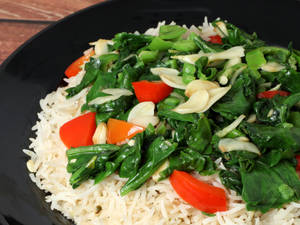 Chilli Garlic Spinach Rice