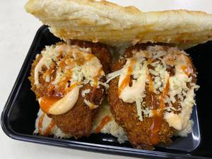 Goan Cutlet Pao ( Cheesy Chicken Cutlet Stuffed & Grilled In Local Bread )