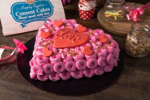 Strawberry Rose Heart Shape Cake