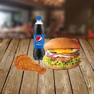 Burger + Fried Chicken(1 Pc) + Pepsi(s)