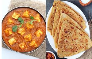 2 Plain Paratha With Paneer Butter Masala