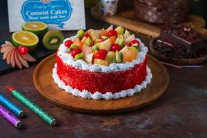 Redvelvet Fresh Fruit Cake