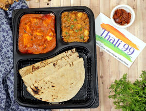 Paneer Butter Masala Chole Roti Thali