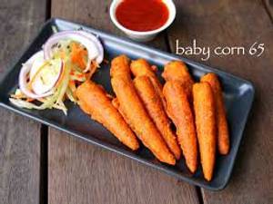 Golden fried baby corn
