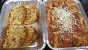Red Sauce Macaroni  Pasta And Choice Of Beverages