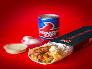 Chicken Tikka Roll With Coke Can