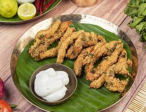 Lanka Posto Murgi [boneless Strips] With Mayo Dip [12 Pcs]